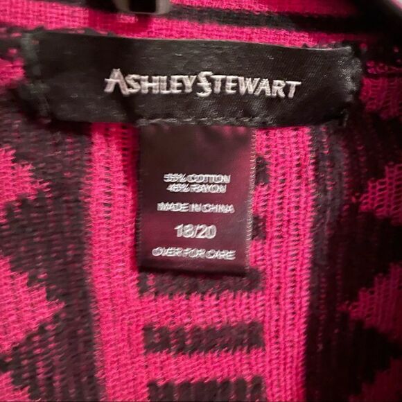 Ashley Stewart Black Pink Aztec Print Cardigan Sweater Vest - Picture 8 of 8